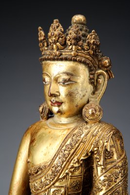 图片[4]-Bronze gilded Buddha sitting statue-China Archive